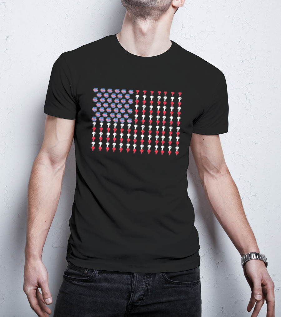 Philadelphia Phillies Liberty Bell USA Flag T-Shirt