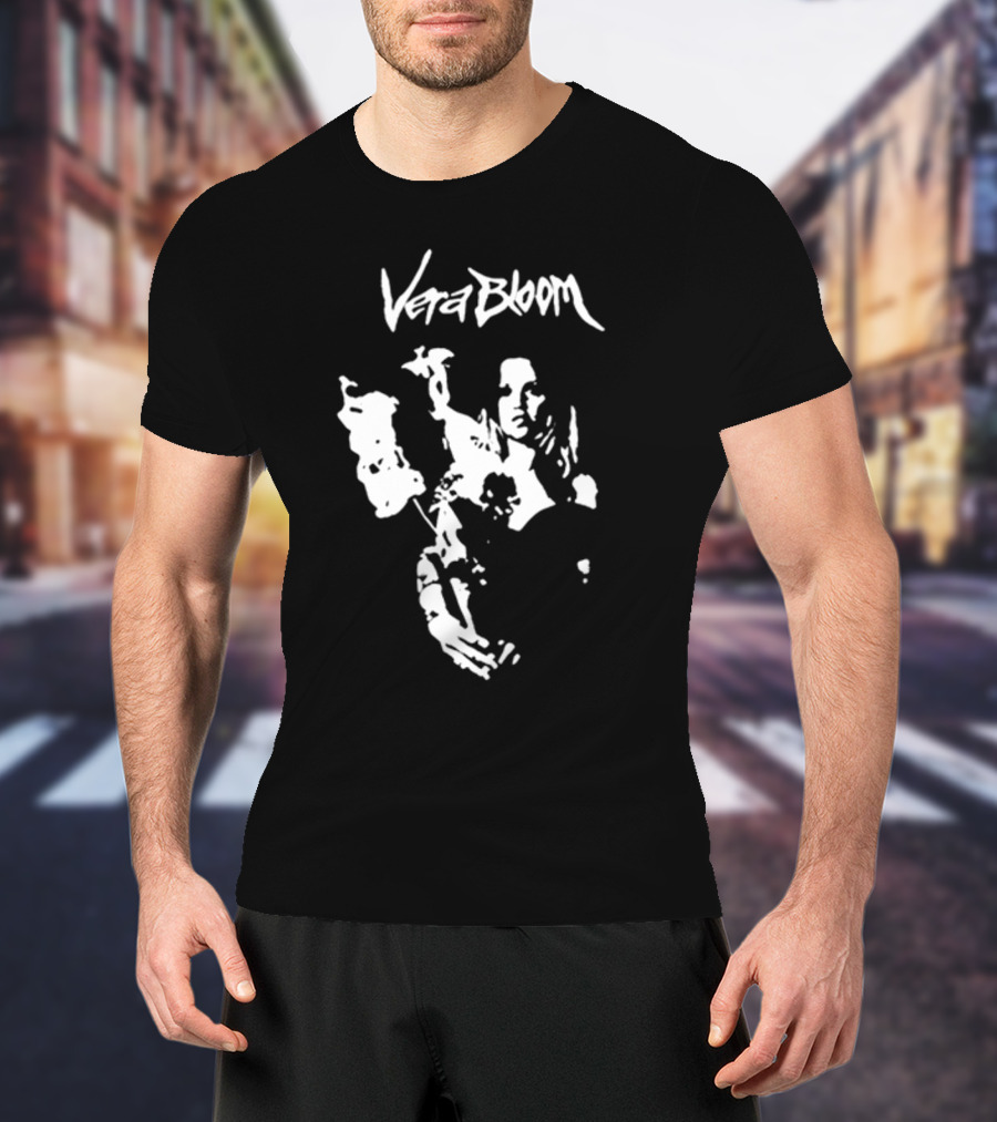 Vera Bloom Monochrome Artistic Fire Flowers T-Shirt
