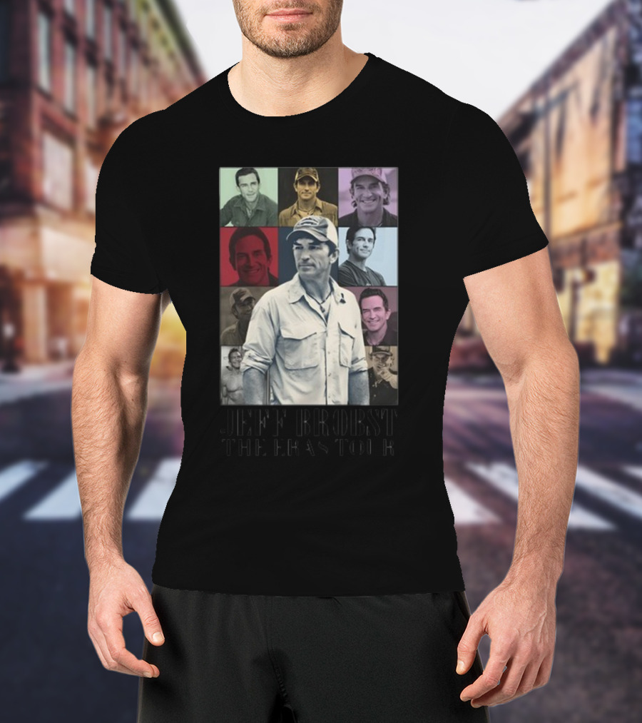 Jeff Probst The Eras Tour Multicolor Photo Collage T-Shirt