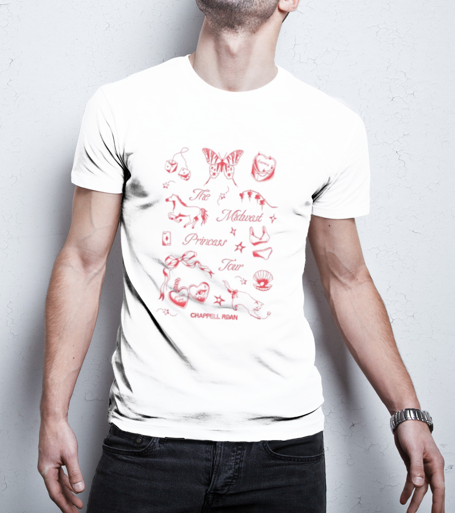 The Midwest Princess Tour Chappell Roan Butterfly Heart Elements T-Shirt