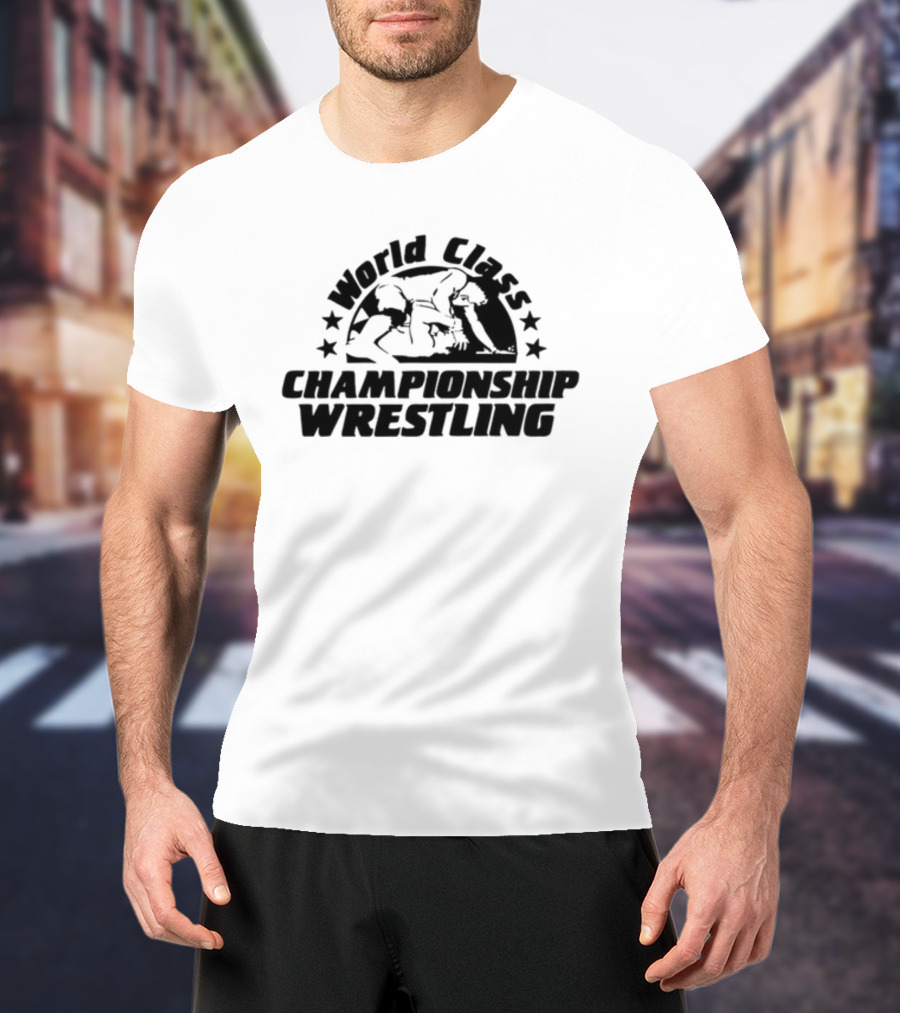 World Class Championship Wrestling Stars Iconic Grappling Scene T-Shirt