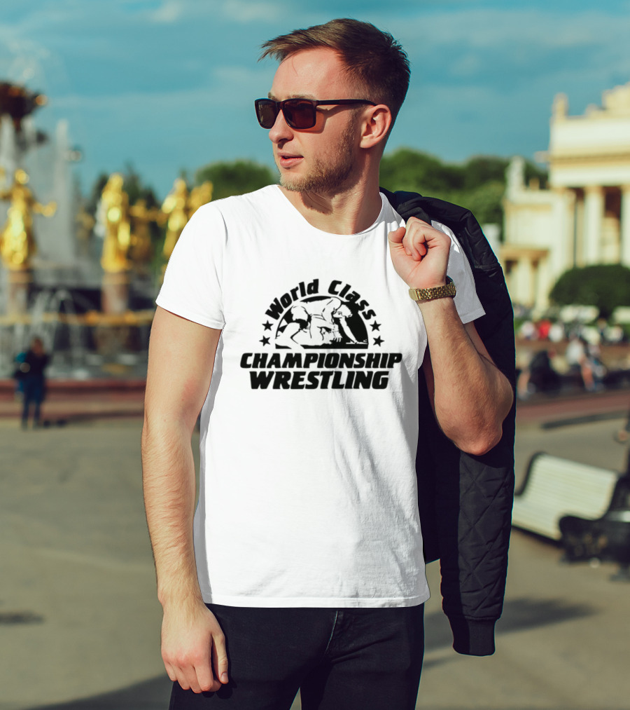 World Class Championship Wrestling Stars Iconic Grappling Scene T-Shirt