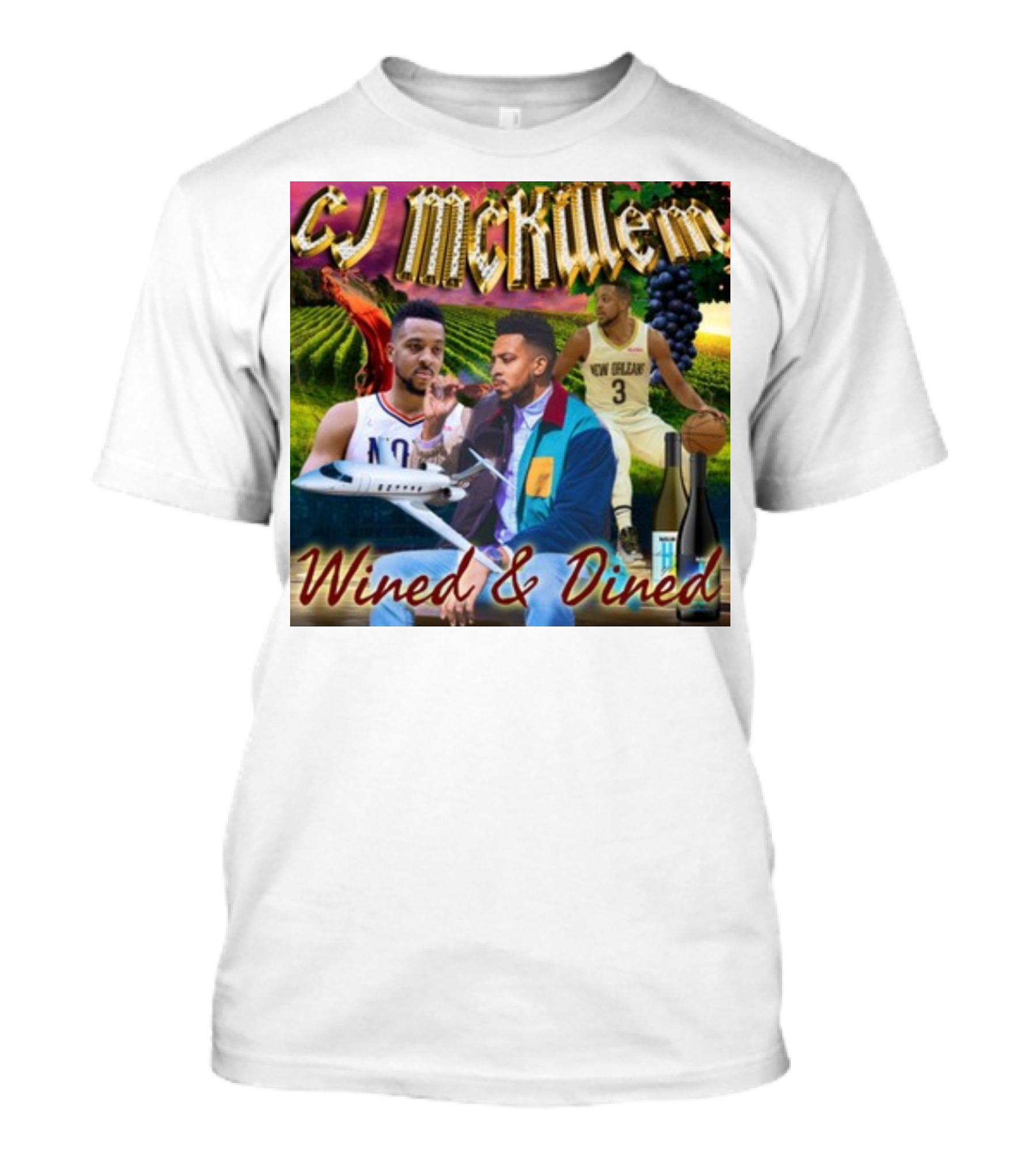 CJ McKillem New Orleans Basketball Wined And Dined With Vineyards And Wine T-Shirt