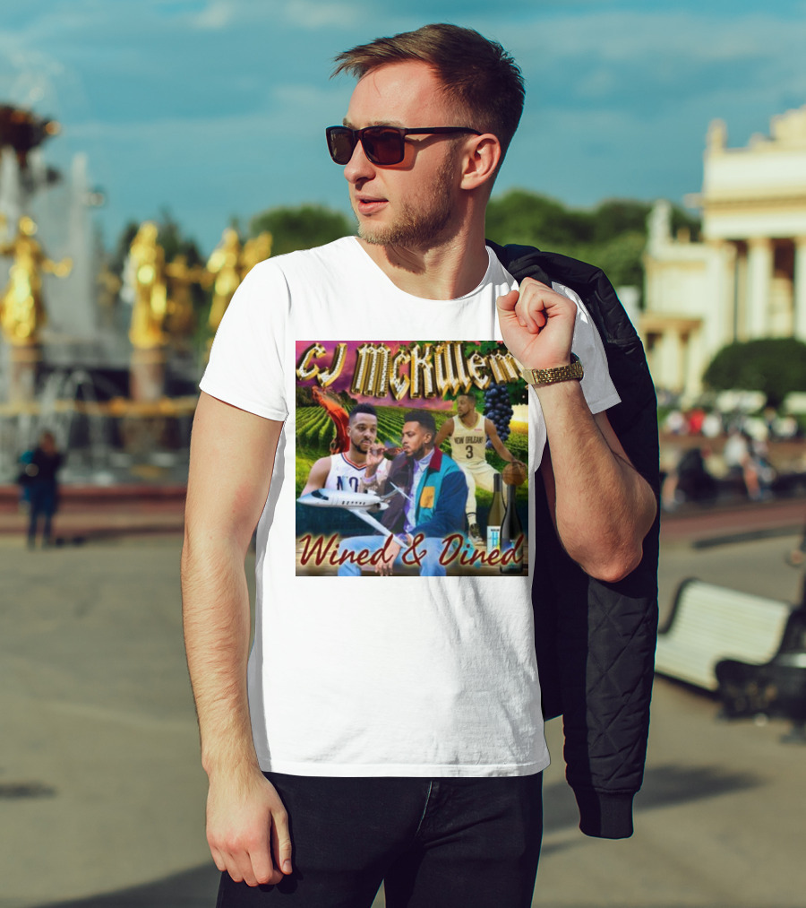 CJ McKillem New Orleans Basketball Wined And Dined With Vineyards And Wine T-Shirt