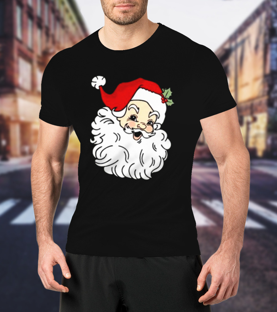 Retro Santa Christmas Holly Jolly Icon 3 4 T-Shirt