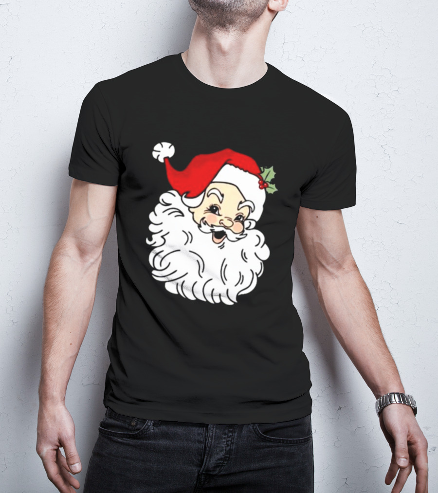 Retro Santa Christmas Holly Jolly Icon 3 4 T-Shirt