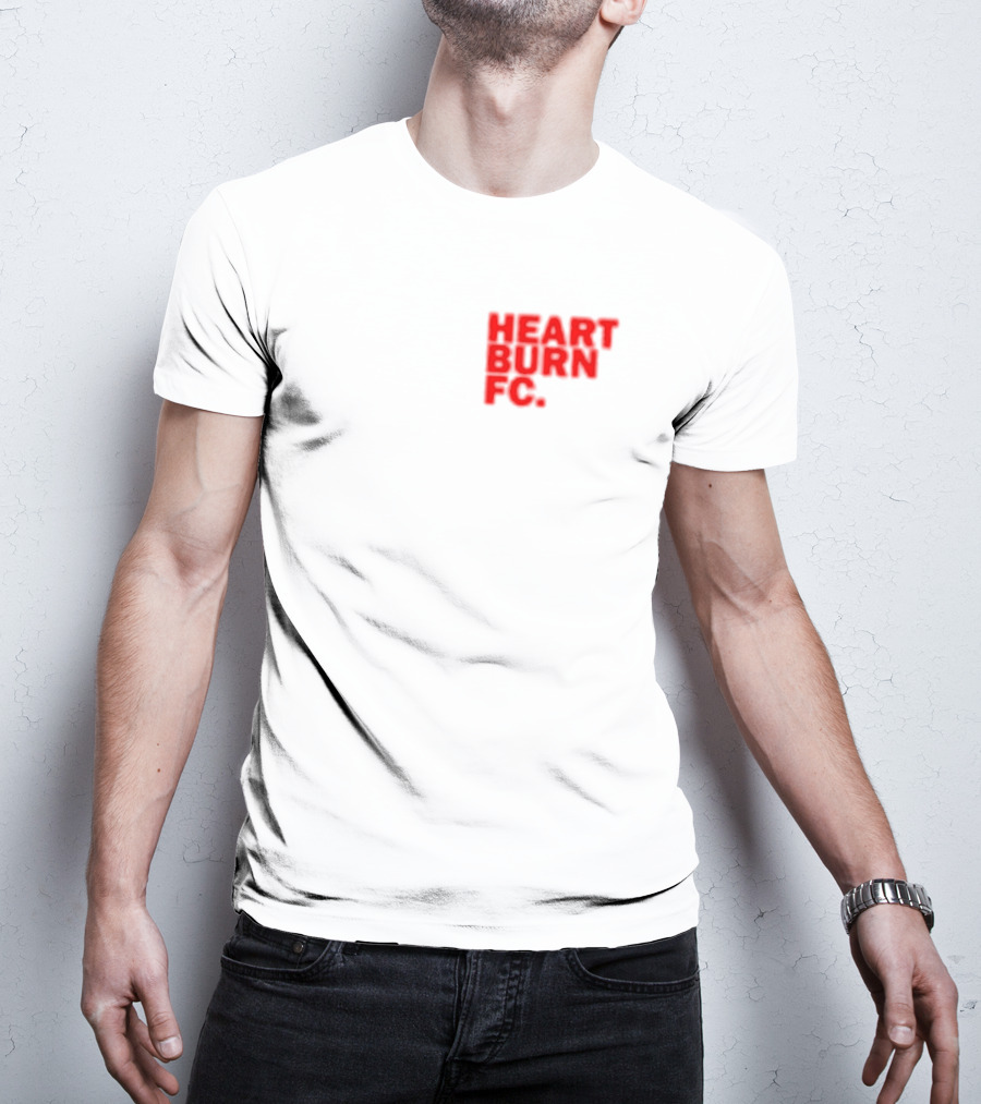 Redmancdesigns Heartburn FC Bold Red Text Minimalist T-Shirt