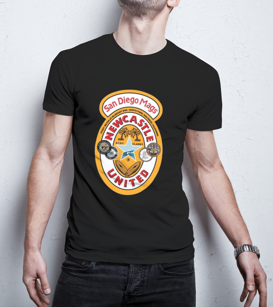 San Diego Mags Newcastle United Stay Classy So Cal Geordie Badge T-Shirt