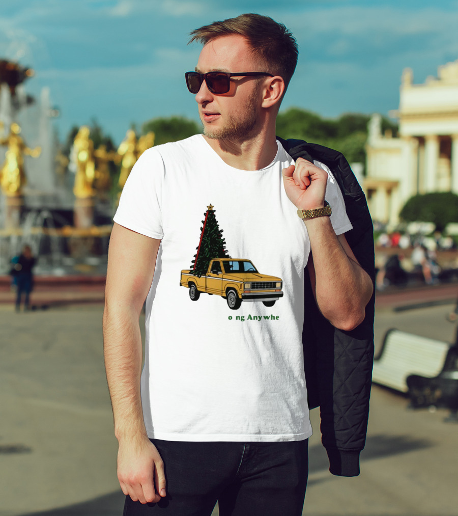 Yellow Truck With Christmas Tree Going Anywhere T-Shirt