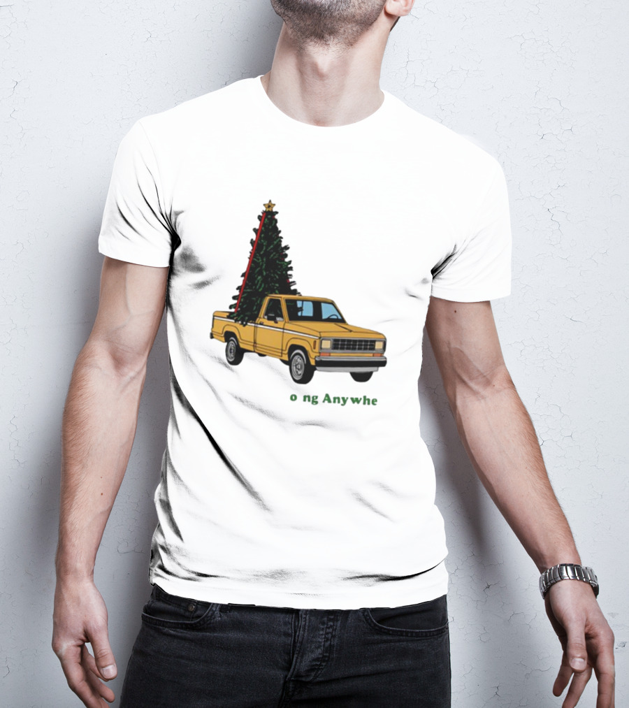 Yellow Truck With Christmas Tree Going Anywhere T-Shirt