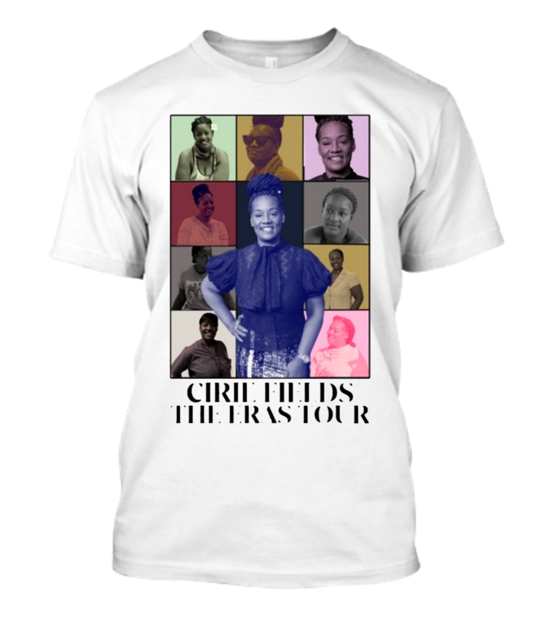 Cirie Fields The Eras Tour Multicolor Portrait Collage T-Shirt
