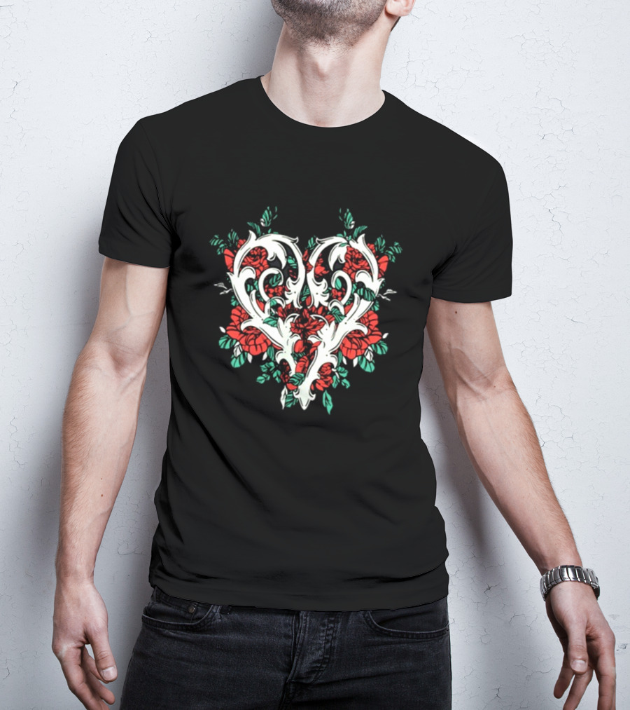 Ricky Olson Gothic Floral Heart T-Shirt