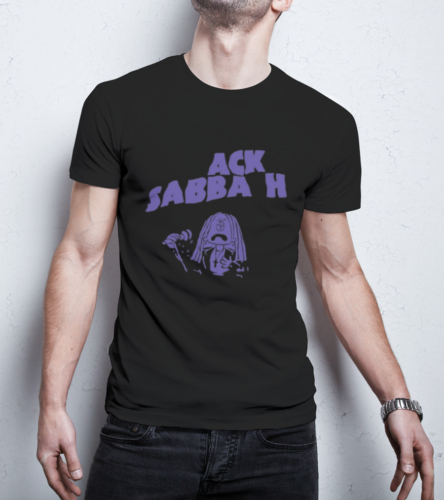 Thornwolfart Ack Sabbath Cartoon Character Holding Microphone T-Shirt