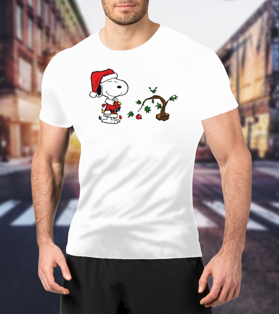 Snoopy Santa Christmas Tree Merry Christmas T-Shirt
