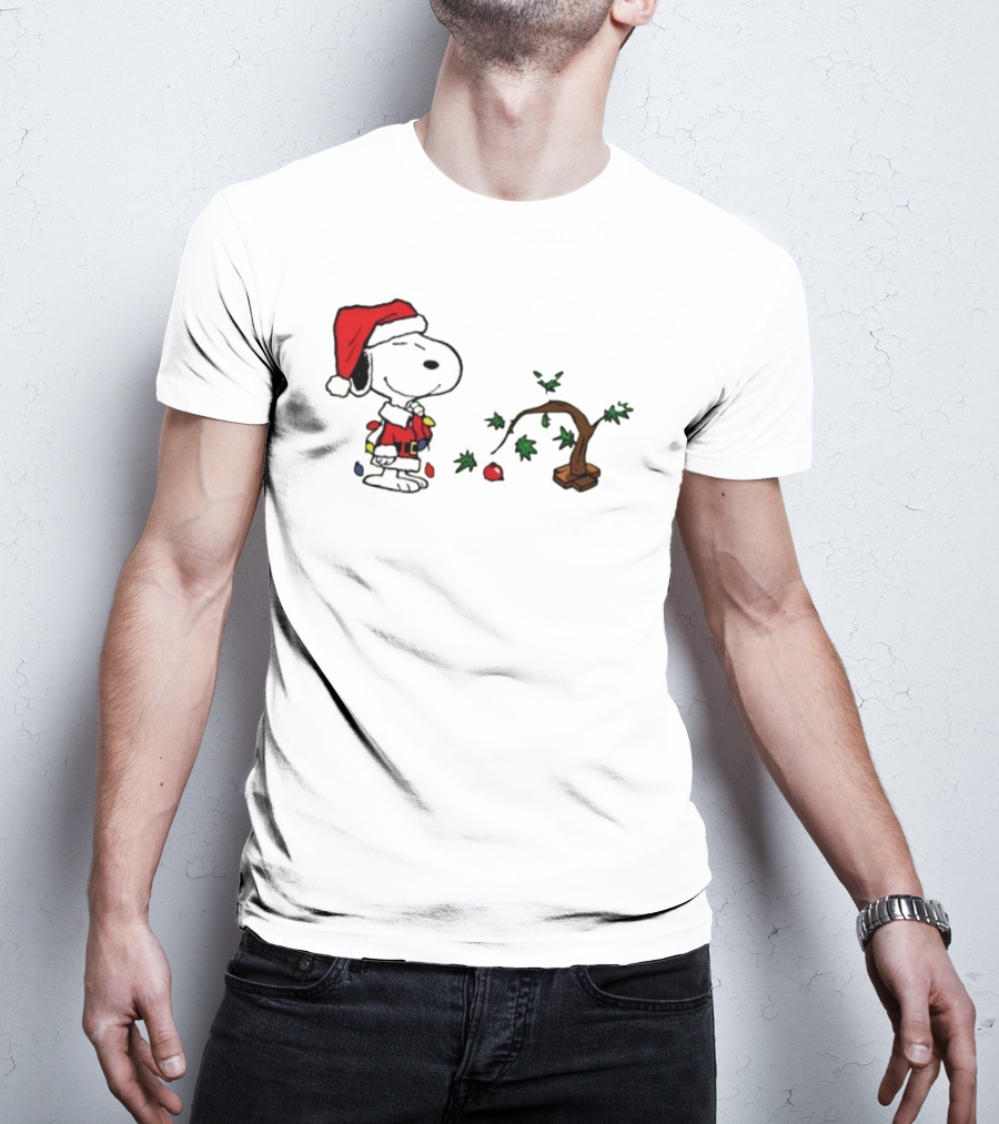 Snoopy Santa Christmas Tree Merry Christmas T-Shirt