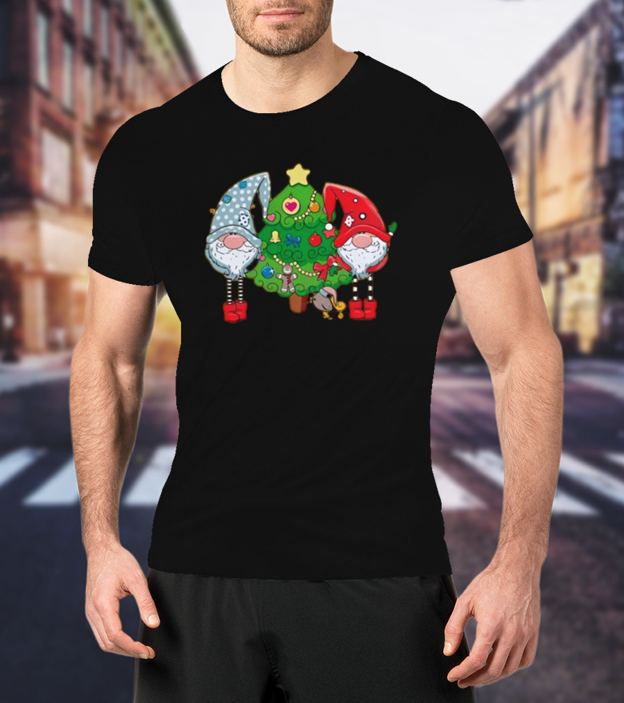 Christmas Gnomes With Festive Tree Ornaments T-Shirt