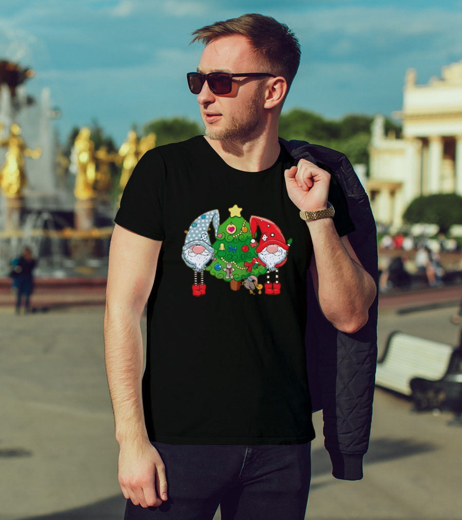 Christmas Gnomes With Festive Tree Ornaments T-Shirt