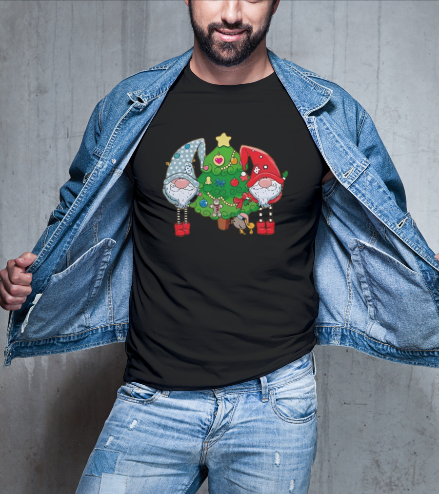 Christmas Gnomes With Festive Tree Ornaments T-Shirt