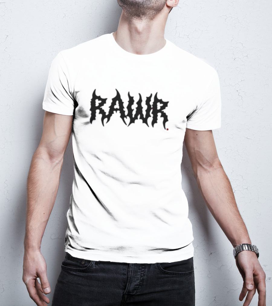 Izzzyzzz Shop Rawr Emo Gothic Style Black T-Shirt