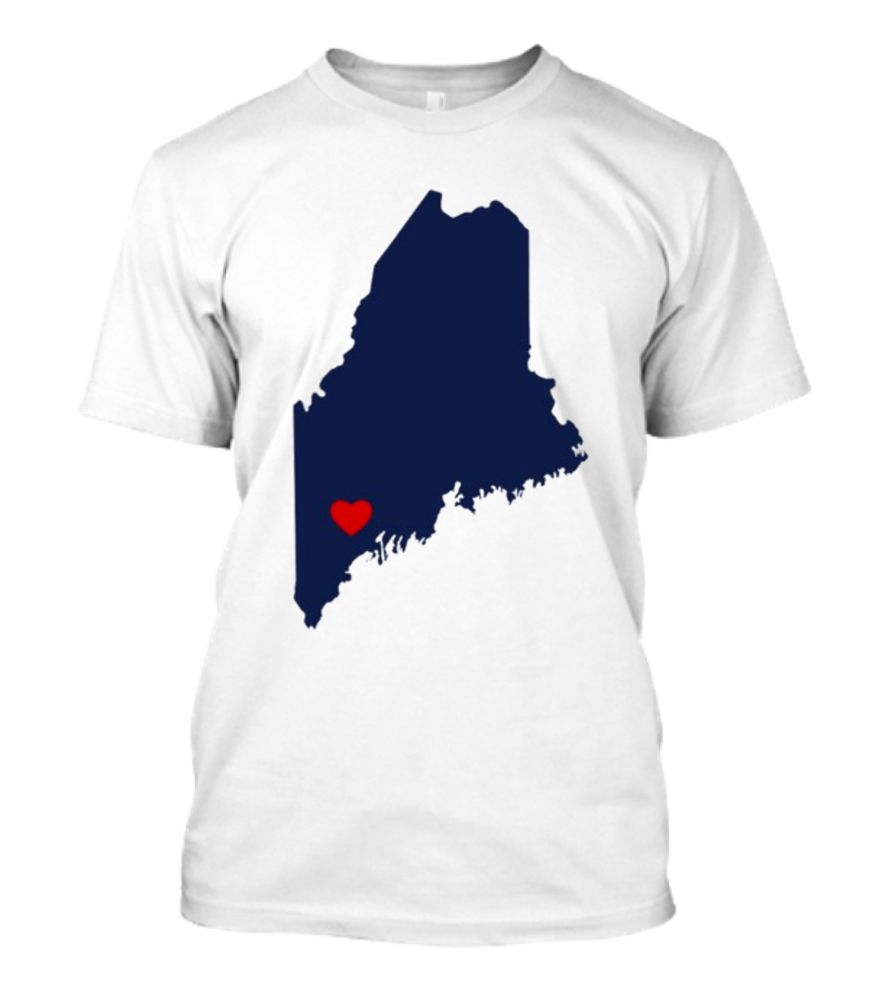 Lewiston Strong Maine Heart Map T-Shirt