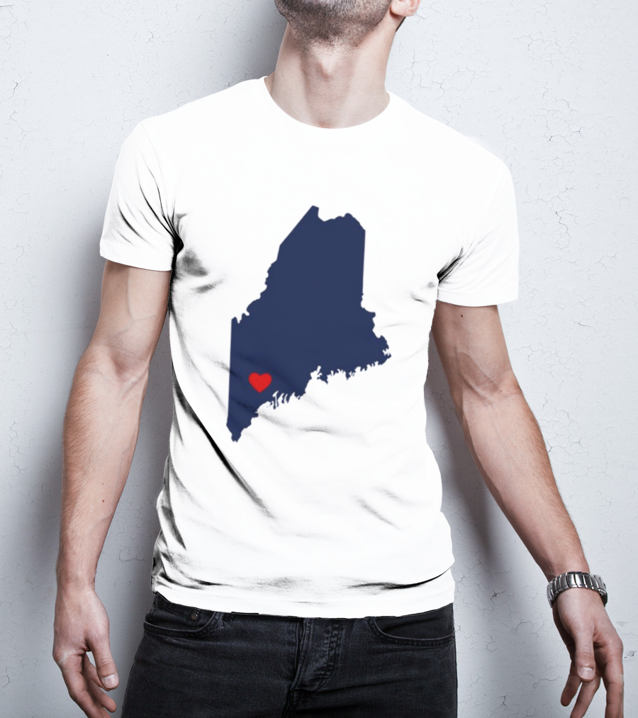 Lewiston Strong Maine Heart Map T-Shirt