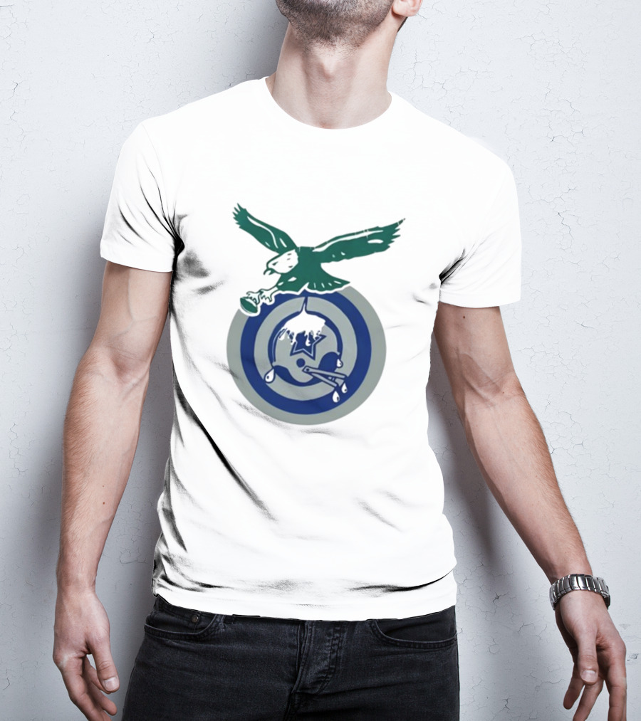 Philadelphia Eagles Bird Dropping Football On Dallas Cowboys Star T-Shirt