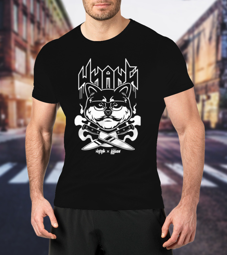 Whang X Tsao Chef Brian Cat With Crossed Knives T-Shirt