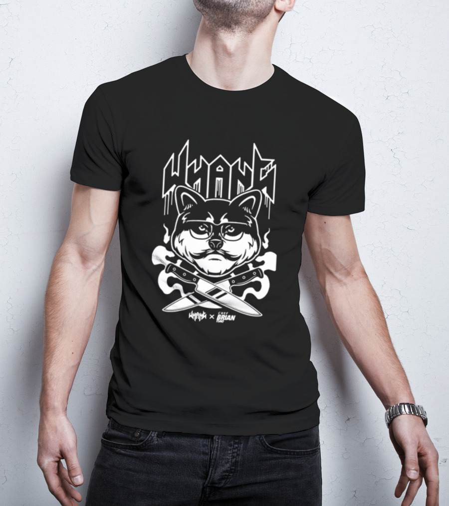 Whang X Tsao Chef Brian Cat With Crossed Knives T-Shirt