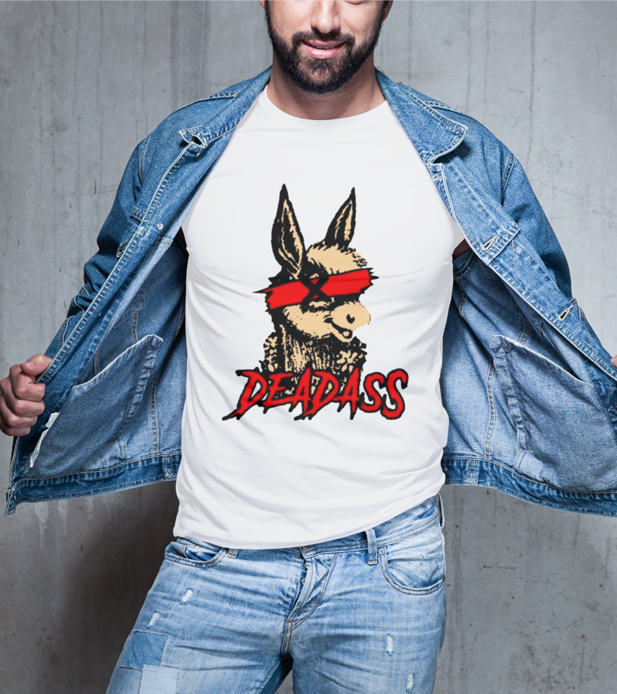 Deadass Red Blindfold Cartoon Donkey T-Shirt