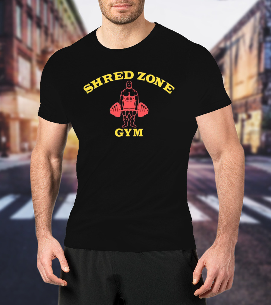 Timothée Chalamet Wearing Shred Zone Gym Bodybuilder T-Shirt