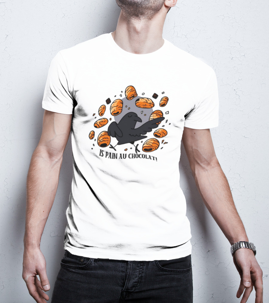 Bird Surrounded By Pain Au Chocolat Pastries T-Shirt