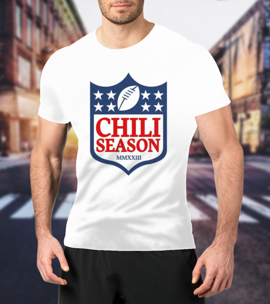 CHILI SEASON MMXXIII Football Shield Stars T-Shirt