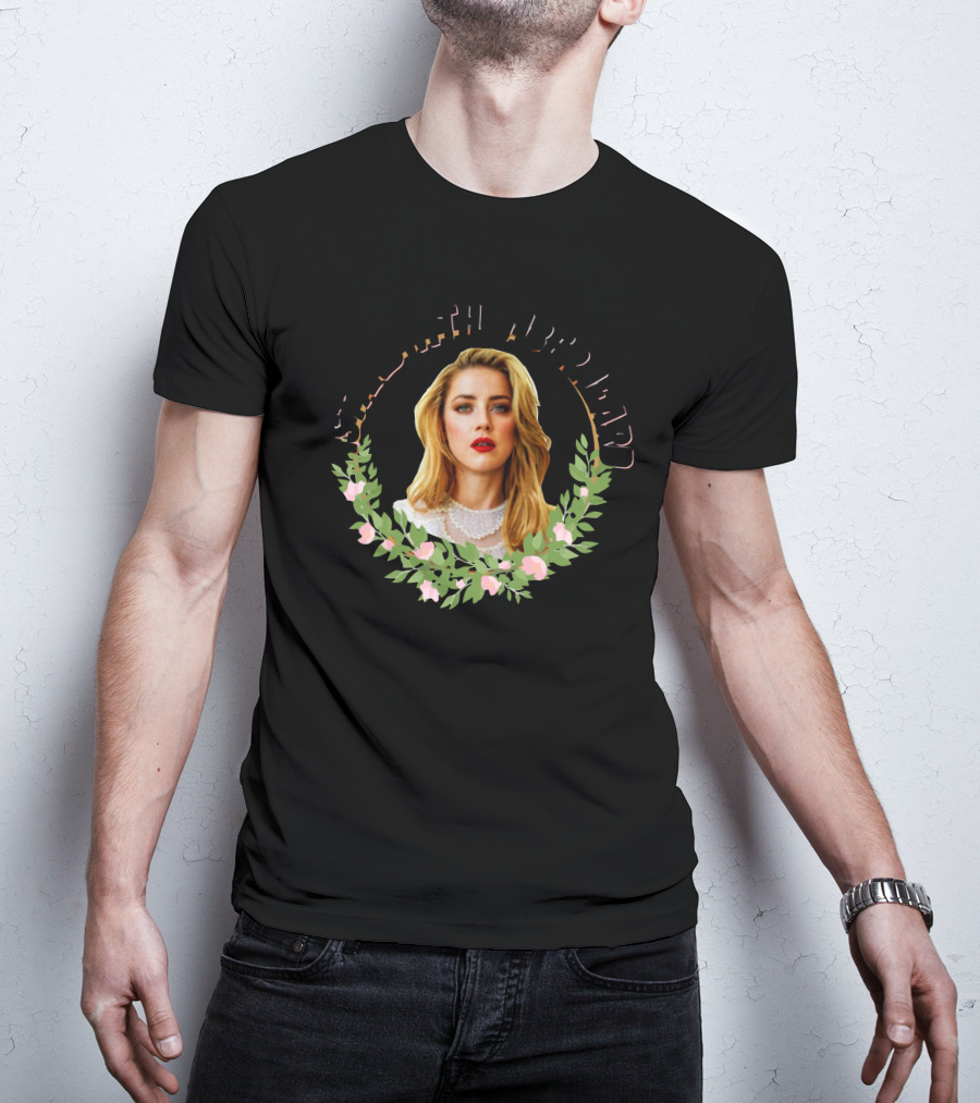 Chateau Bunny I Stand With Amber Heard Floral Wreath T-Shirt