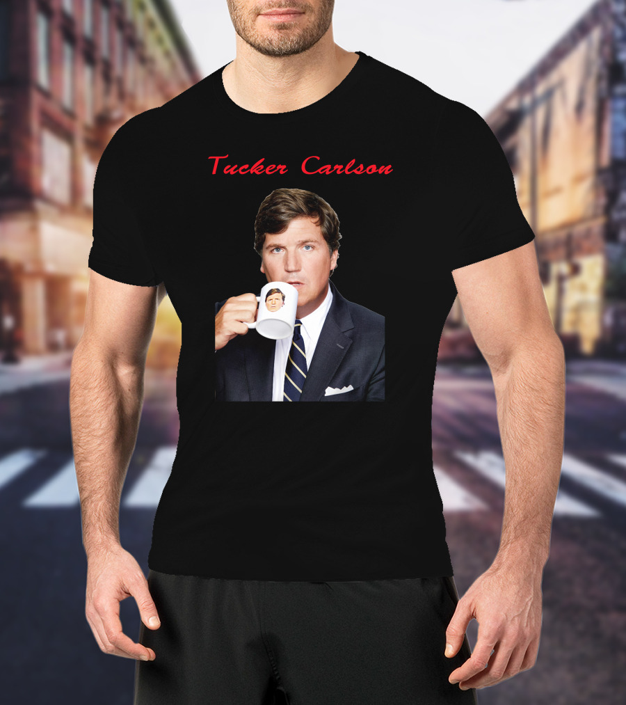 Tucker Carlson Drinking From A Personalized Mug T-Shirt