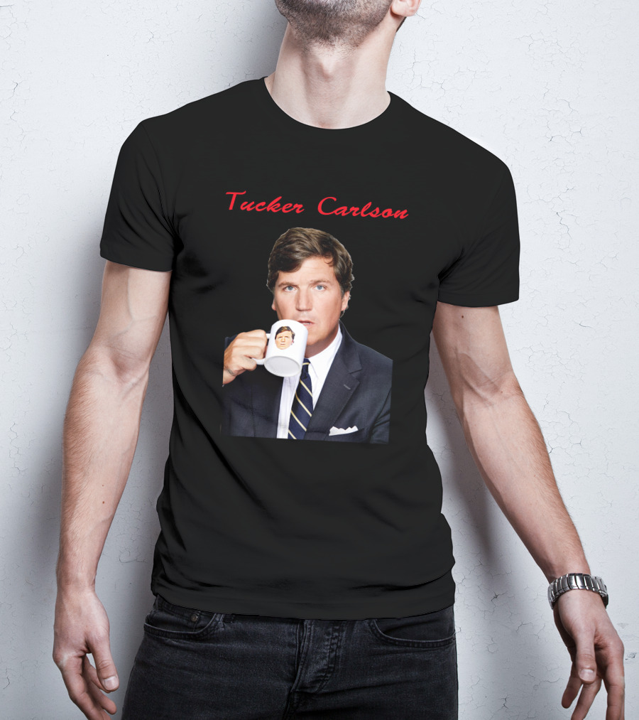 Tucker Carlson Drinking From A Personalized Mug T-Shirt