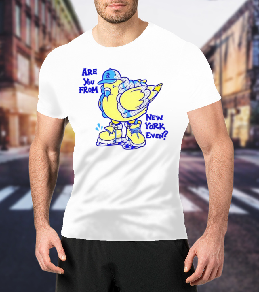 Big Puffa Pigeon Are You From New York Even NY Cap And Boots T-Shirt