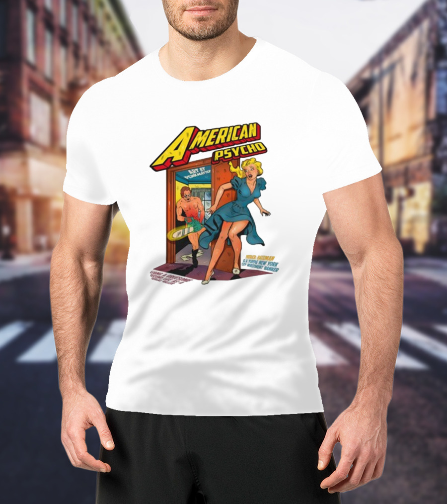 American Psycho Comic Style Chase Vintage T-Shirt