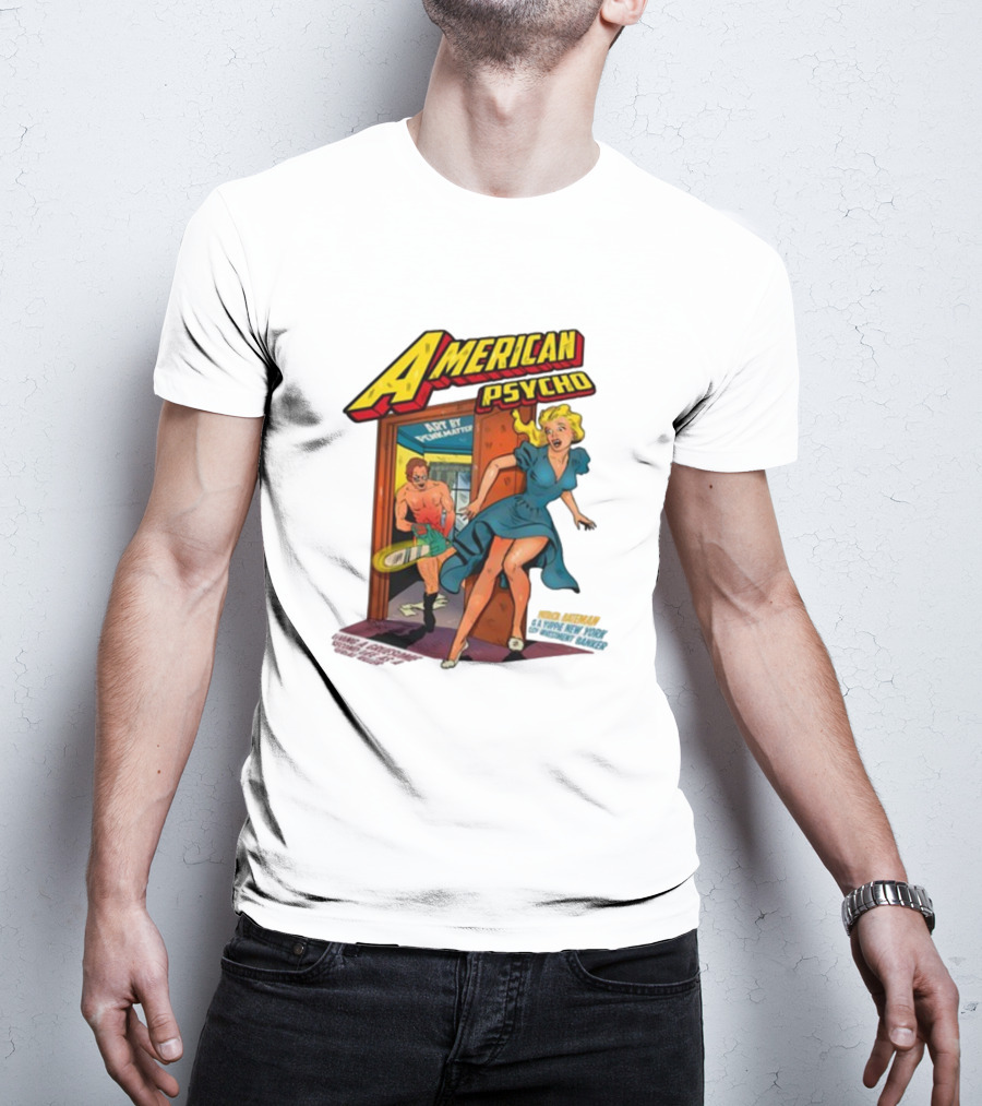 American Psycho Comic Style Chase Vintage T-Shirt