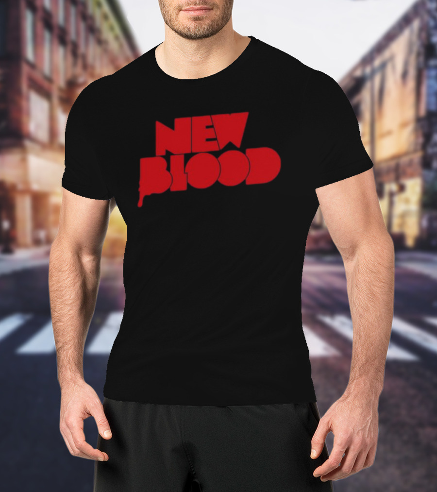 New Blood Dripping Lettering T-Shirt