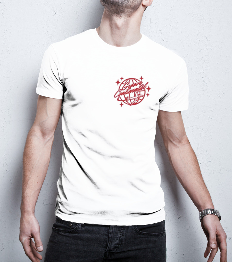 Yung Bae Groove Continental Red Globe Graphic With Stars T-Shirt