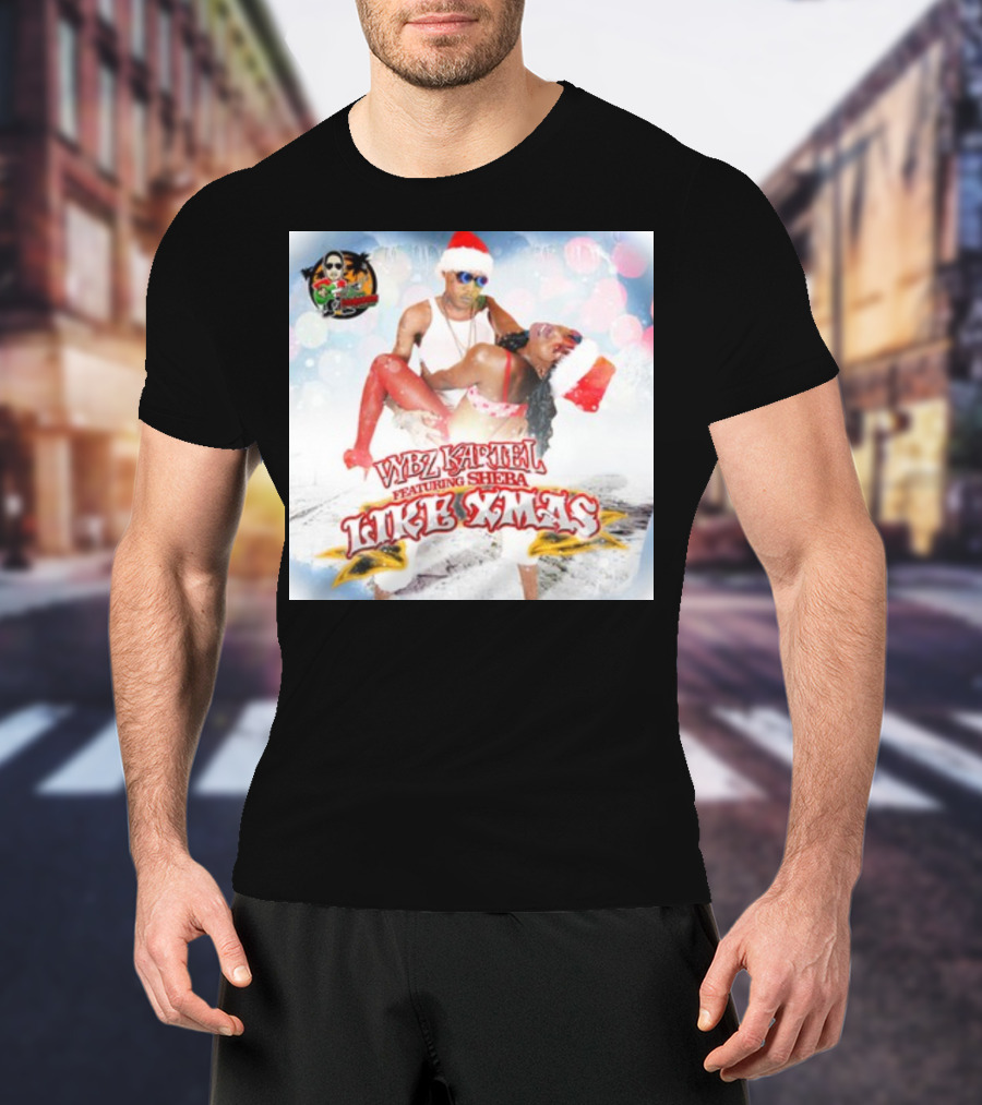 Vybz Kartel Featuring Sheba Like Xmas Festive Santa Beach Party T-Shirt