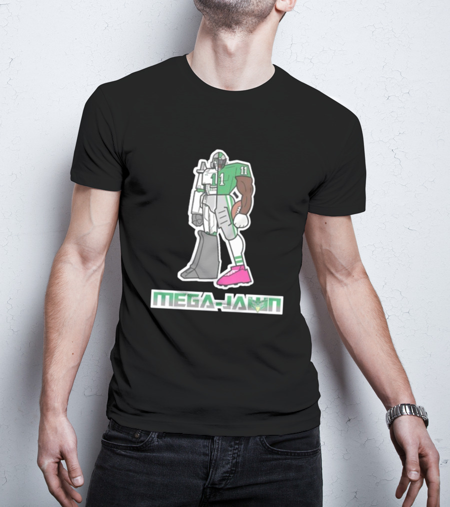 Phillygoat Mega-Jawn Football Robot Player 11 Green Pink Cleat T-Shirt