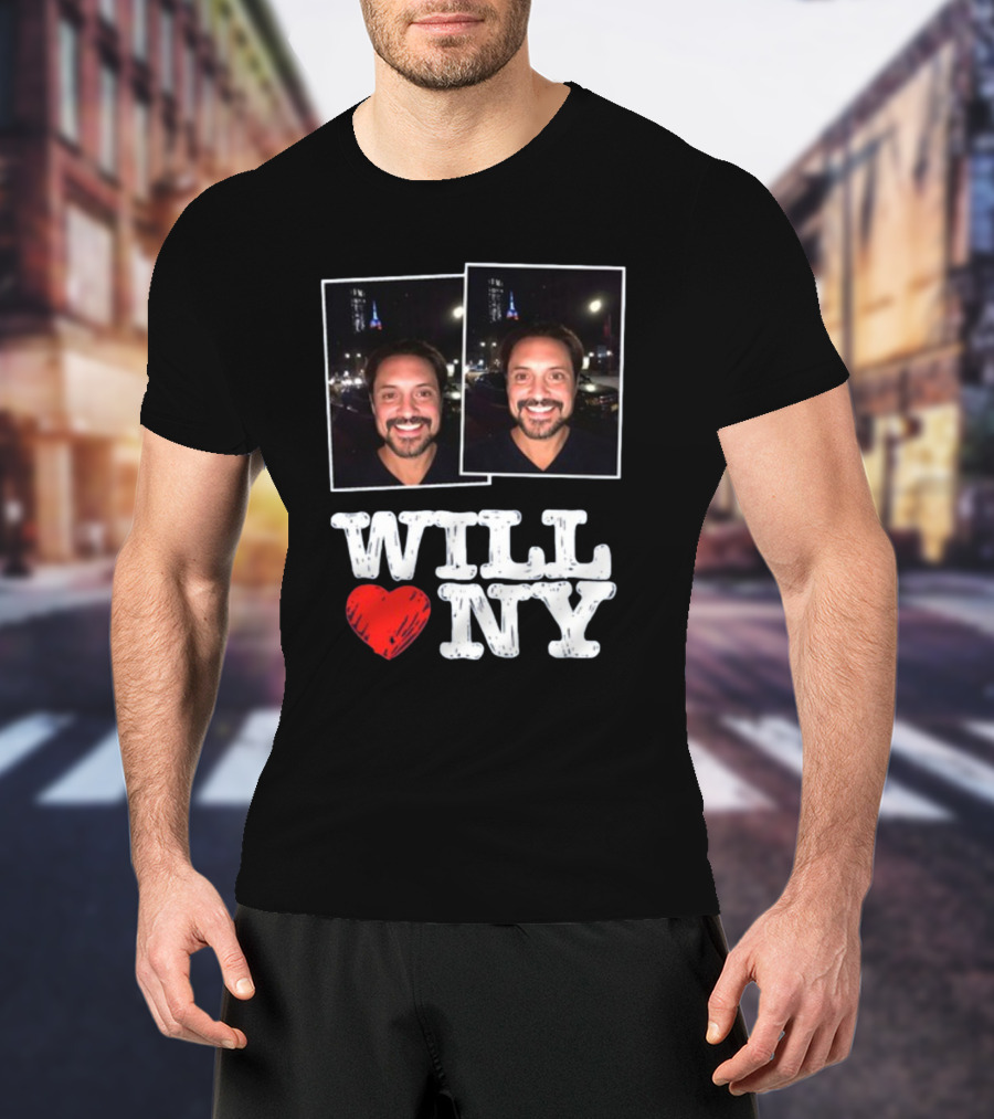 WILL ❤️ NY Two Smiling Faces Night Cityscape T-Shirt