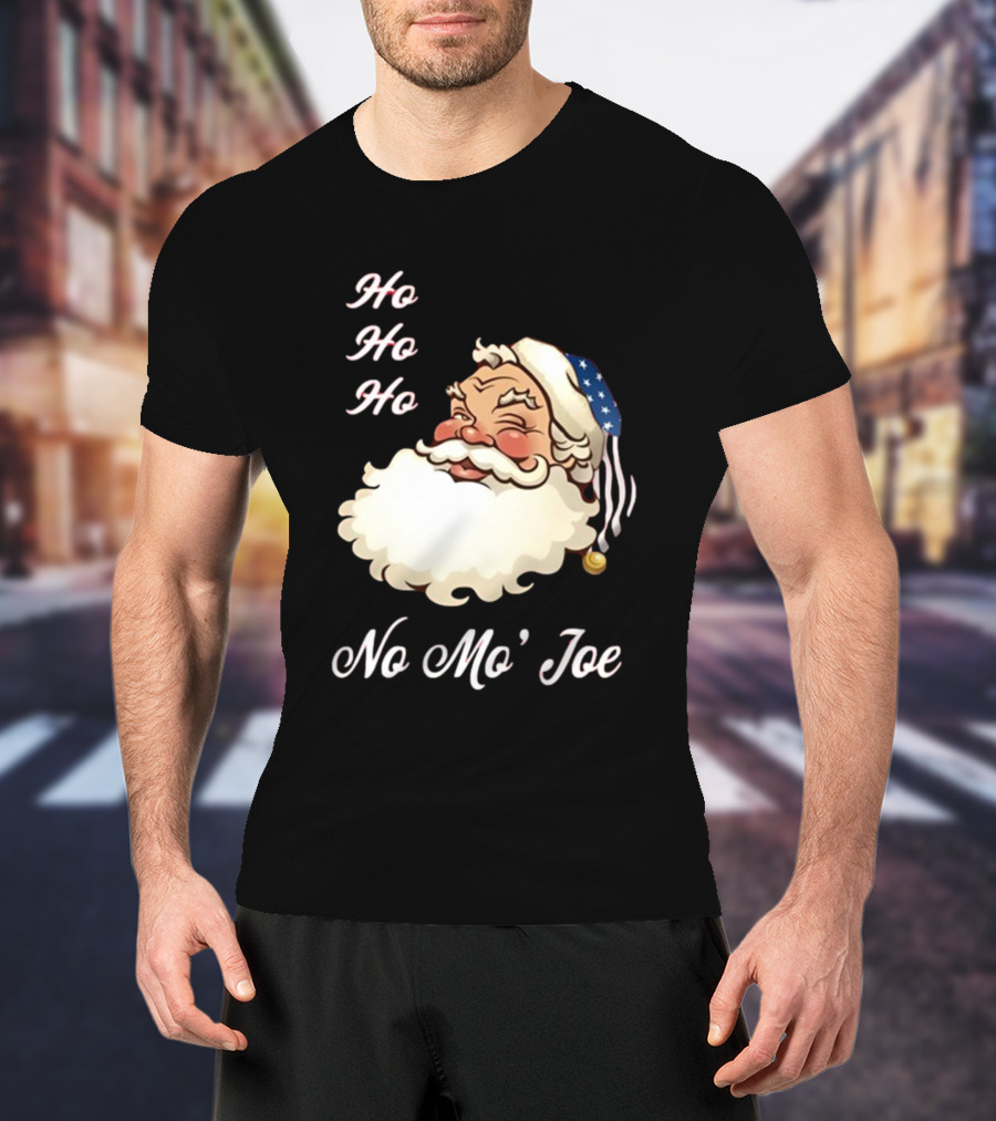 Ho Ho Ho No Mo’ Joe Patriotic Santa Hat Winking Santa T-Shirt