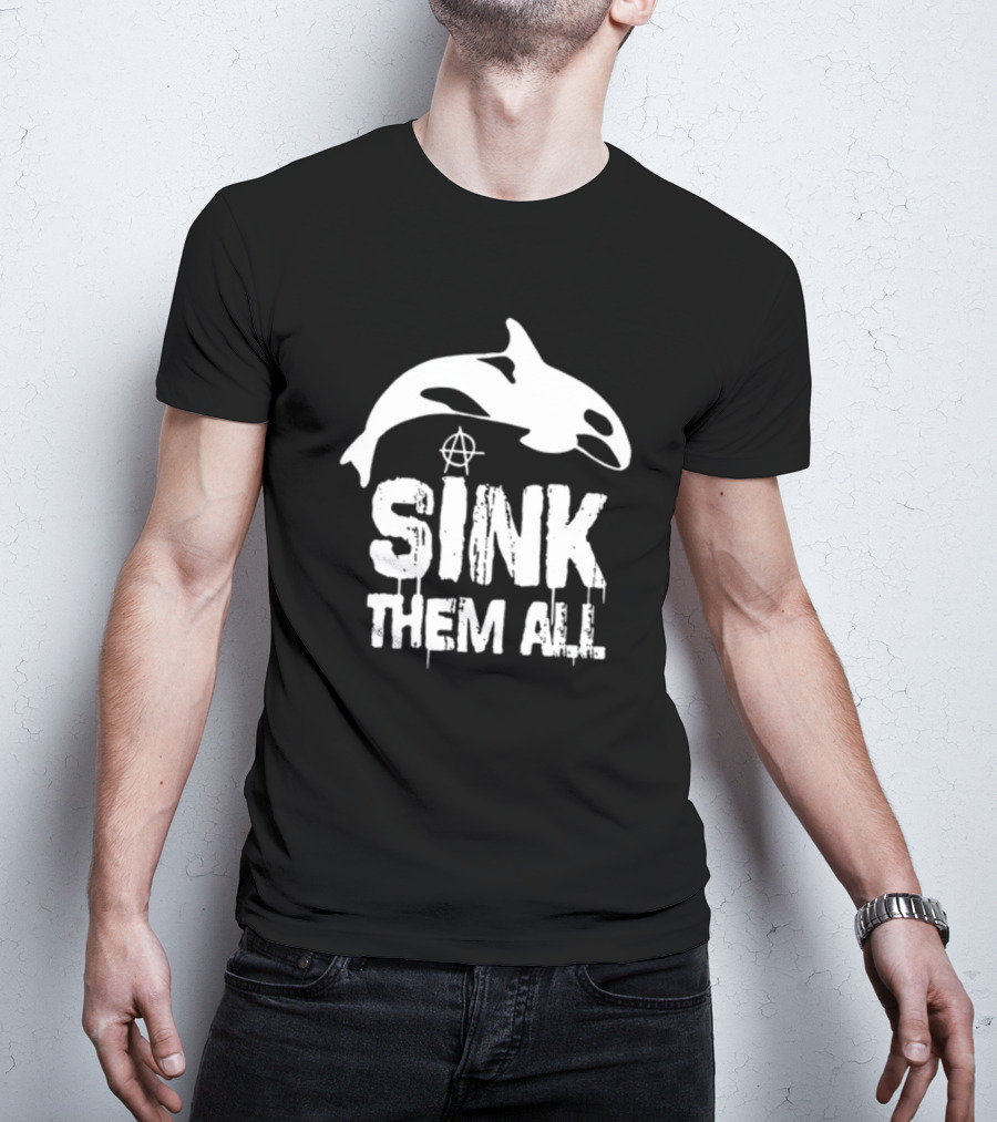 Antifascist Orca Sink Them All Anarchy T-Shirt