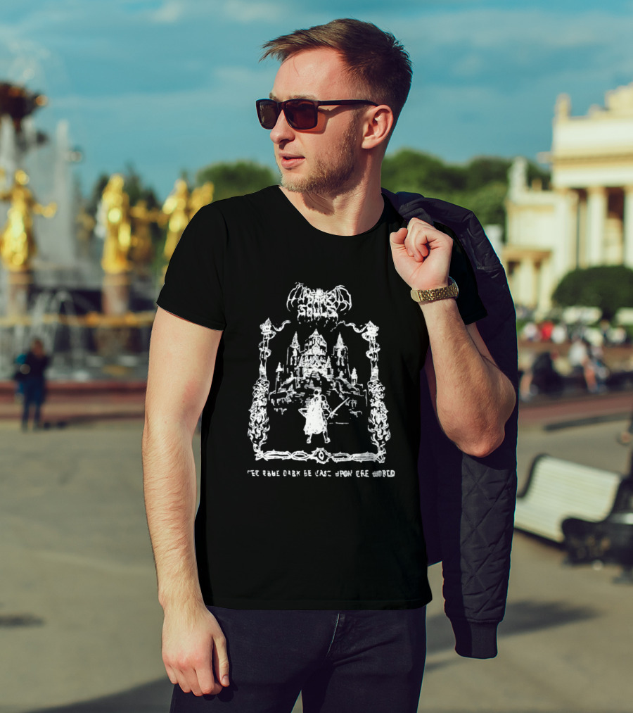Demon's Souls The True Dark Be Cast Upon Cre World Castle Warrior Scene T-Shirt