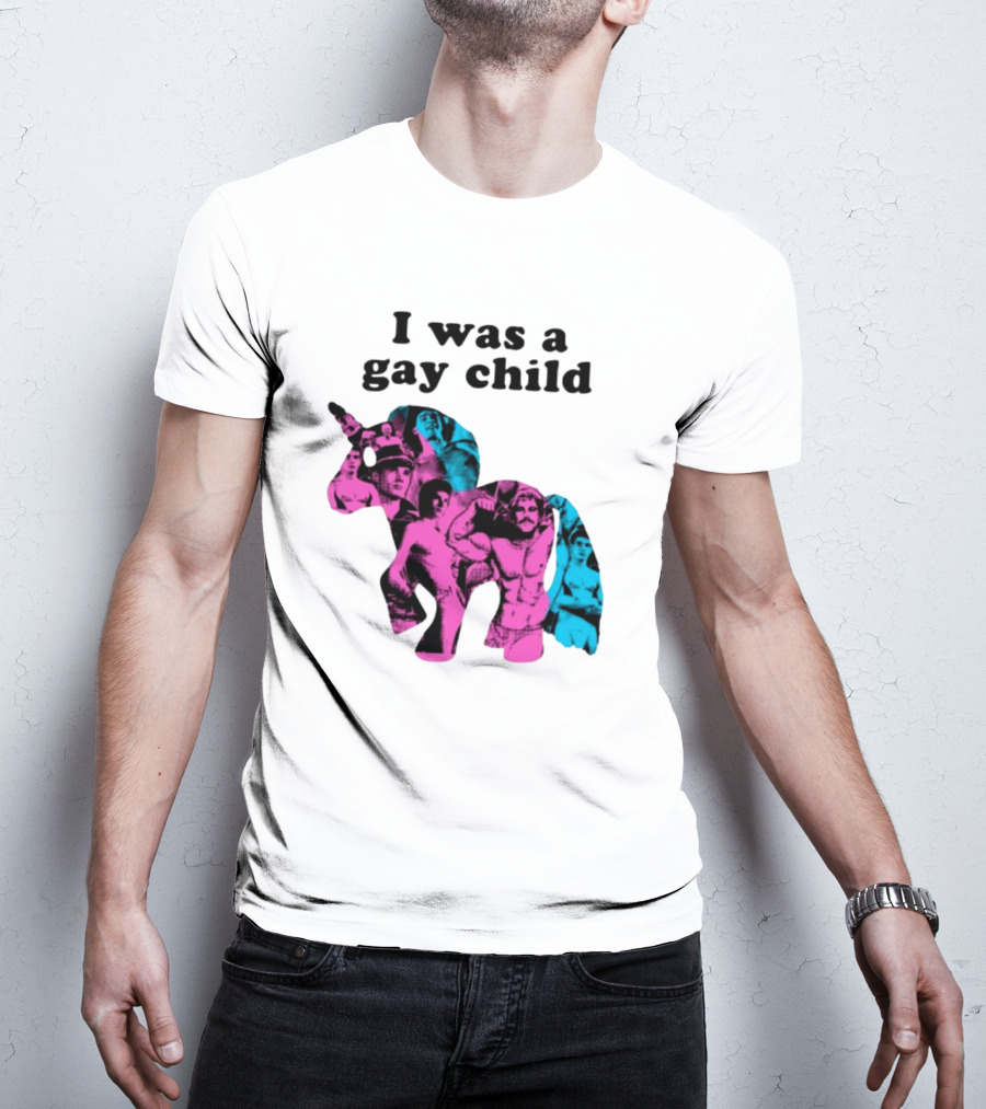 AndrewSylvesr Adrianandshane I Was A Gay Child Unicorn Collage T-Shirt