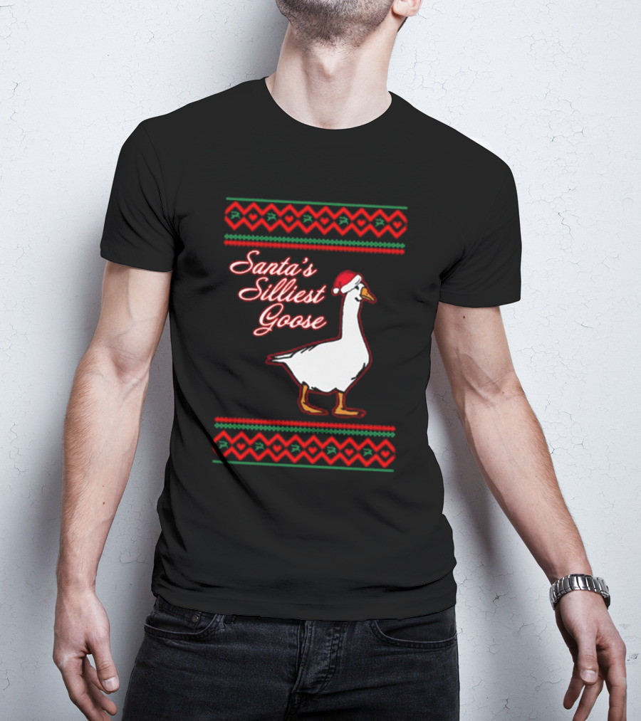 Santa's Silliest Goose Festive Holiday T-Shirt