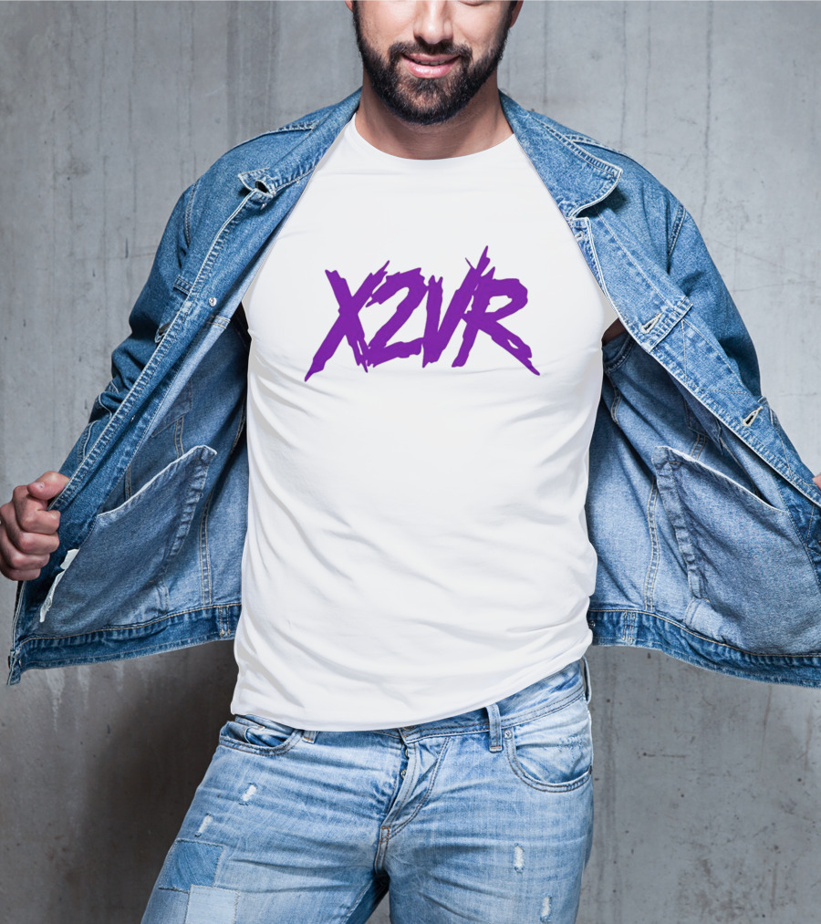X2vr Grunge Purple Distressed Brushstroke T-Shirt
