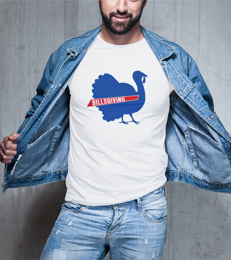 Billsgiving Turkey With Blue And Red T-Shirt
